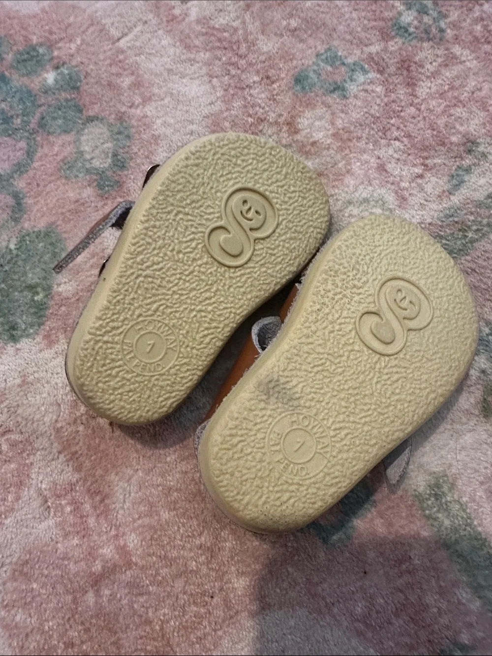 Unisex Baby Brown Leather Buckle Sandals
